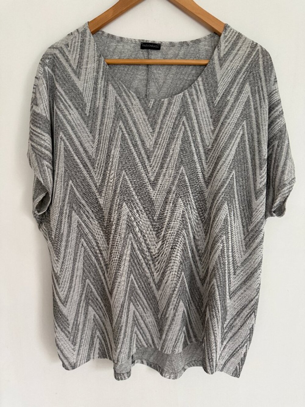 Paraphrase Woman Gray Silver Short Sleeve Top Blouse Size 1X